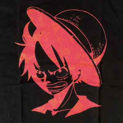 BAPE × One piece Red camo Luffy T-shirt Black A Bathing Ape Size M