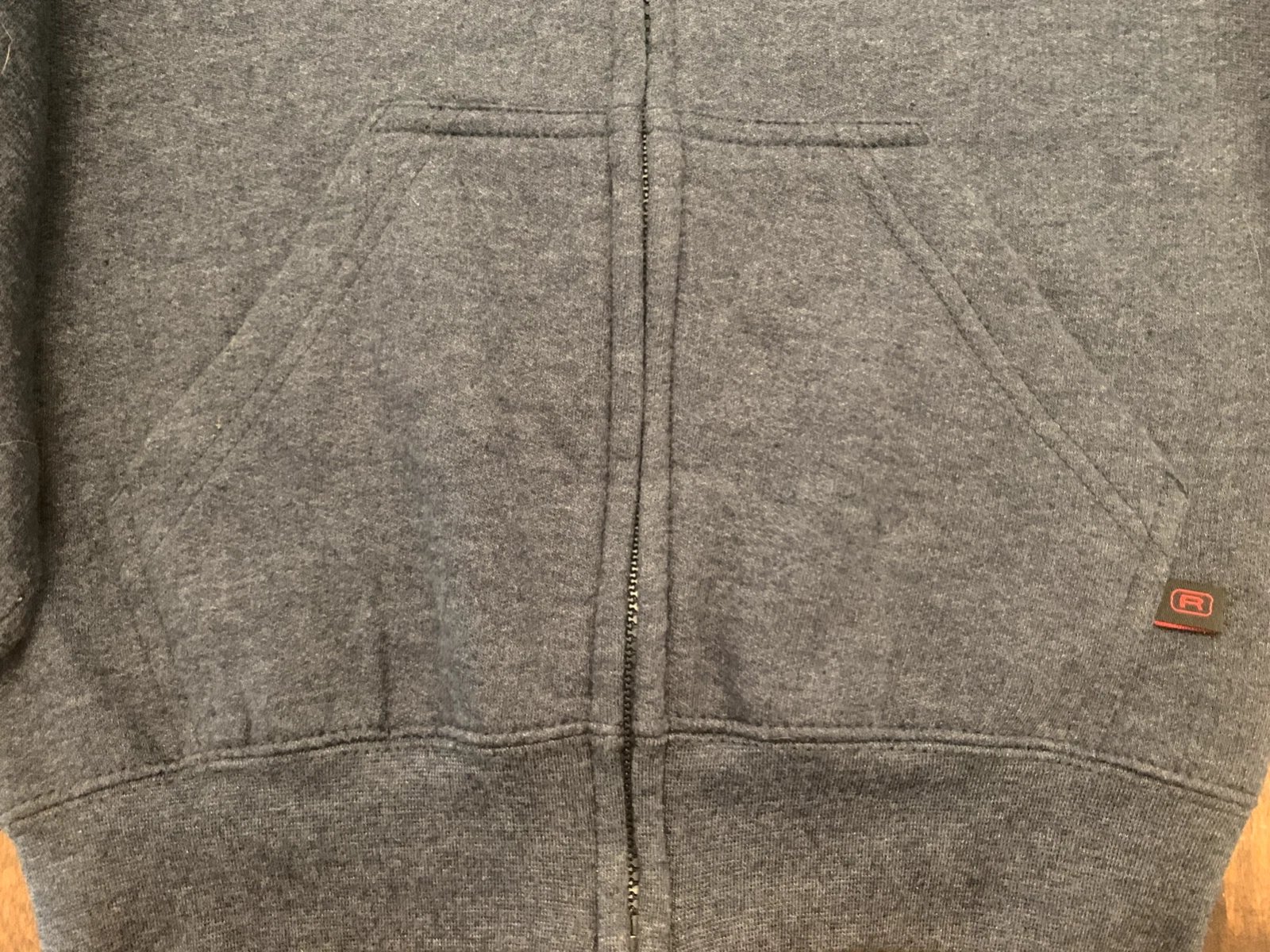 VETEMENTS Felpa con cappuccio grigia zip OCEAN CITY NJ Anchor Youth Large NUOVA