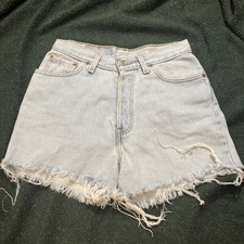 Vintage Levi's Denim Shorts 26 Levis 501 Raw Hem USA Made 90s Womens 9S