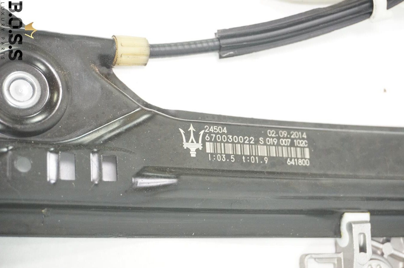 14-17 Maserati GHIBLI S Q4 Rear Right Door Window Glass Regulator W/ Motor OEM