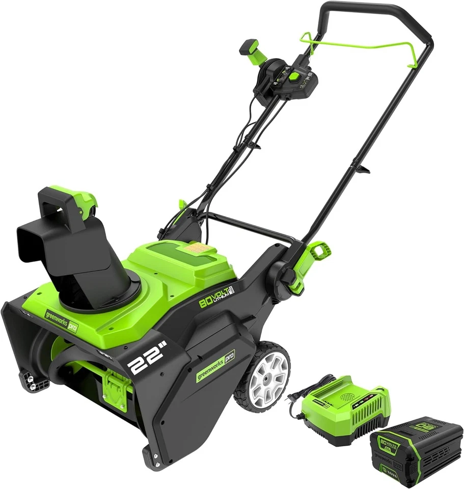 Greenworks Pro 80V 22 inch Snow Blower SNB404 with 4AH Battery and Rapid Charger