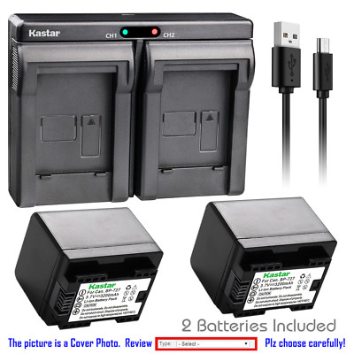 Kastar Battery Slim Dual Charger for Canon BP-727 CG-700 Canon VIXIA HF R400