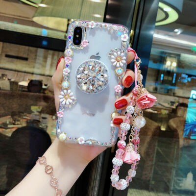Custodia Per Donne Con Laccetto Custodia Per IPhone Con Diamanti E Fiori Bling - Glitter, TPU, Antiurto, Per IPhone 16 Pro Max E Altri Custodia IPhone - Foto 6