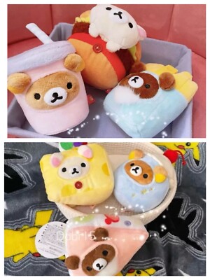 San-X Rilakkuma Plüschtier Set, Rilakkuma Dessert Burger Chips Set