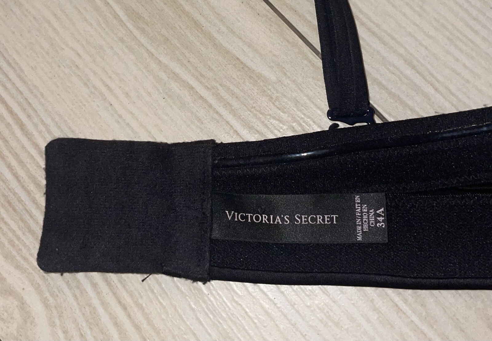 Victorias Secret Super Padded Strapless Bra Multiway Underwire Womens 34A Black