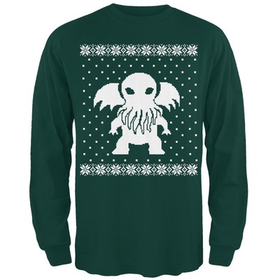 Big Cthulhu Ugly Christmas Sweater Forest Adult Sweatshirt - Main Image