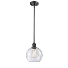 Innovations Ballston Athens 8" 1 Light Mini Pendant 1S, BK/SD - 516-1S-BK-G124-8