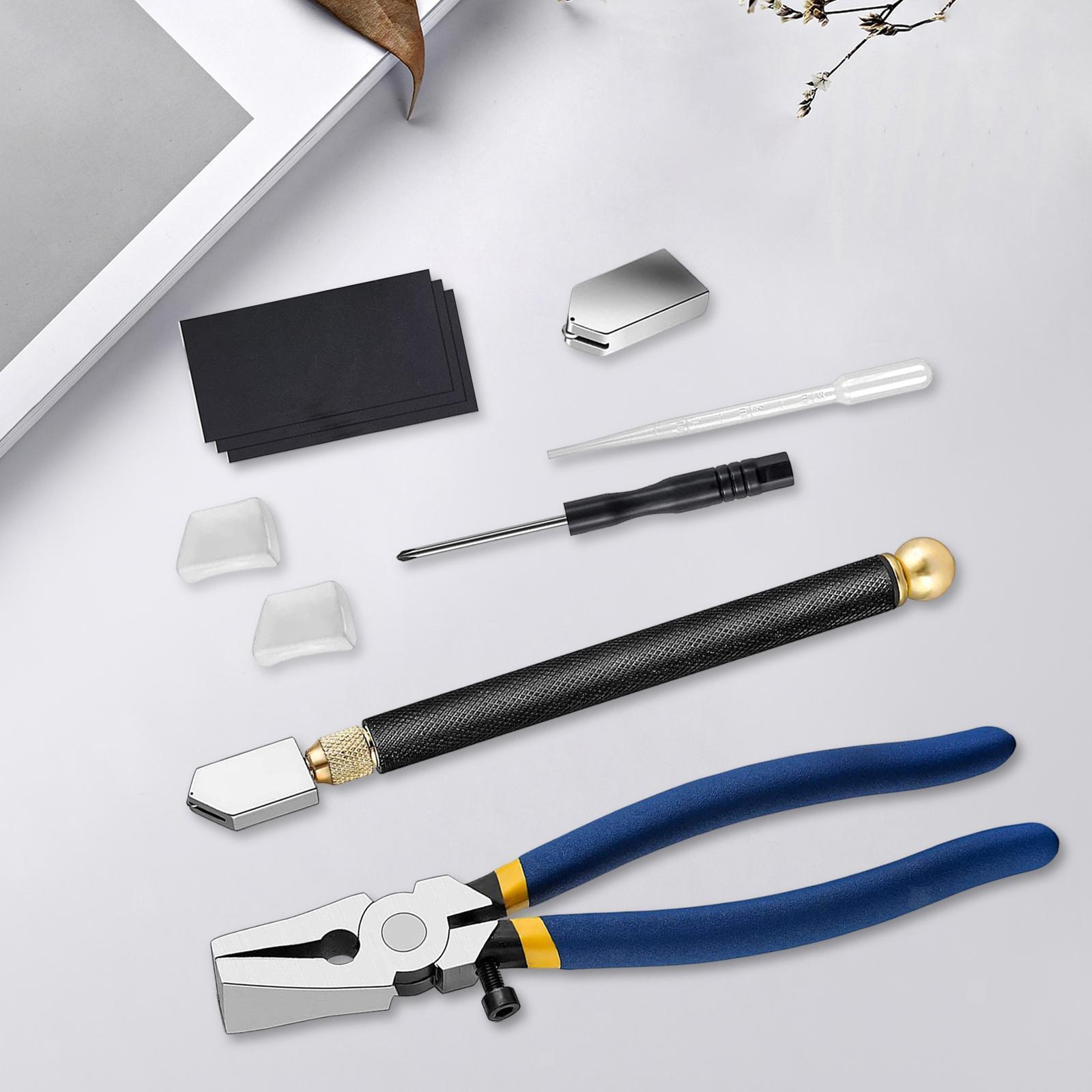 10Pcs Glass Cutting Tool Kit for Breaking Fusing Stained Glass eBay