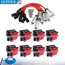8 Pcs Ignition Coil Pack + 8 Pcs 8mm Spark Plug Wires For Cadillac Escalade D581