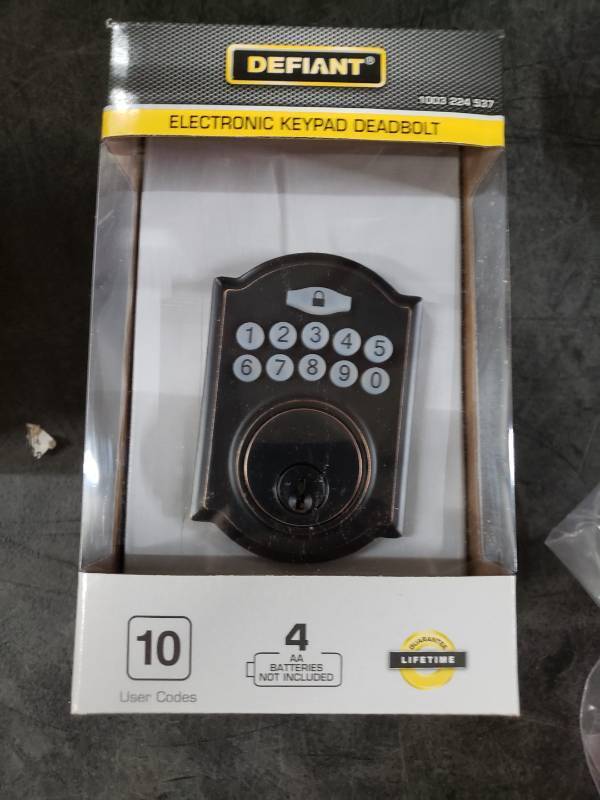 Defiant Castle Aged Bronze Single Cylinder Electronic Keypad Deadbolt