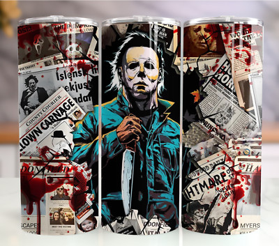 Michael Myers 20oz Insulated Tumbler with Straw - Stainless Steel Mug