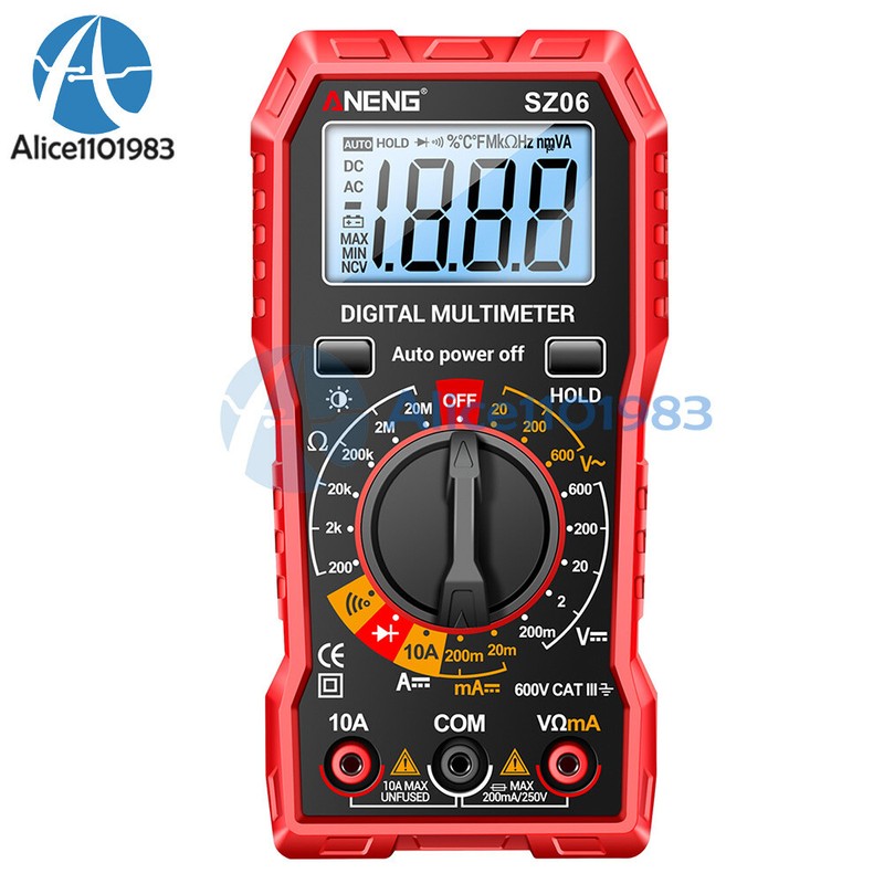 ANENG SZ06 Digital Multimeter 2000 Count  AC/DC Voltmeter Ammeter LCD Volt Meter