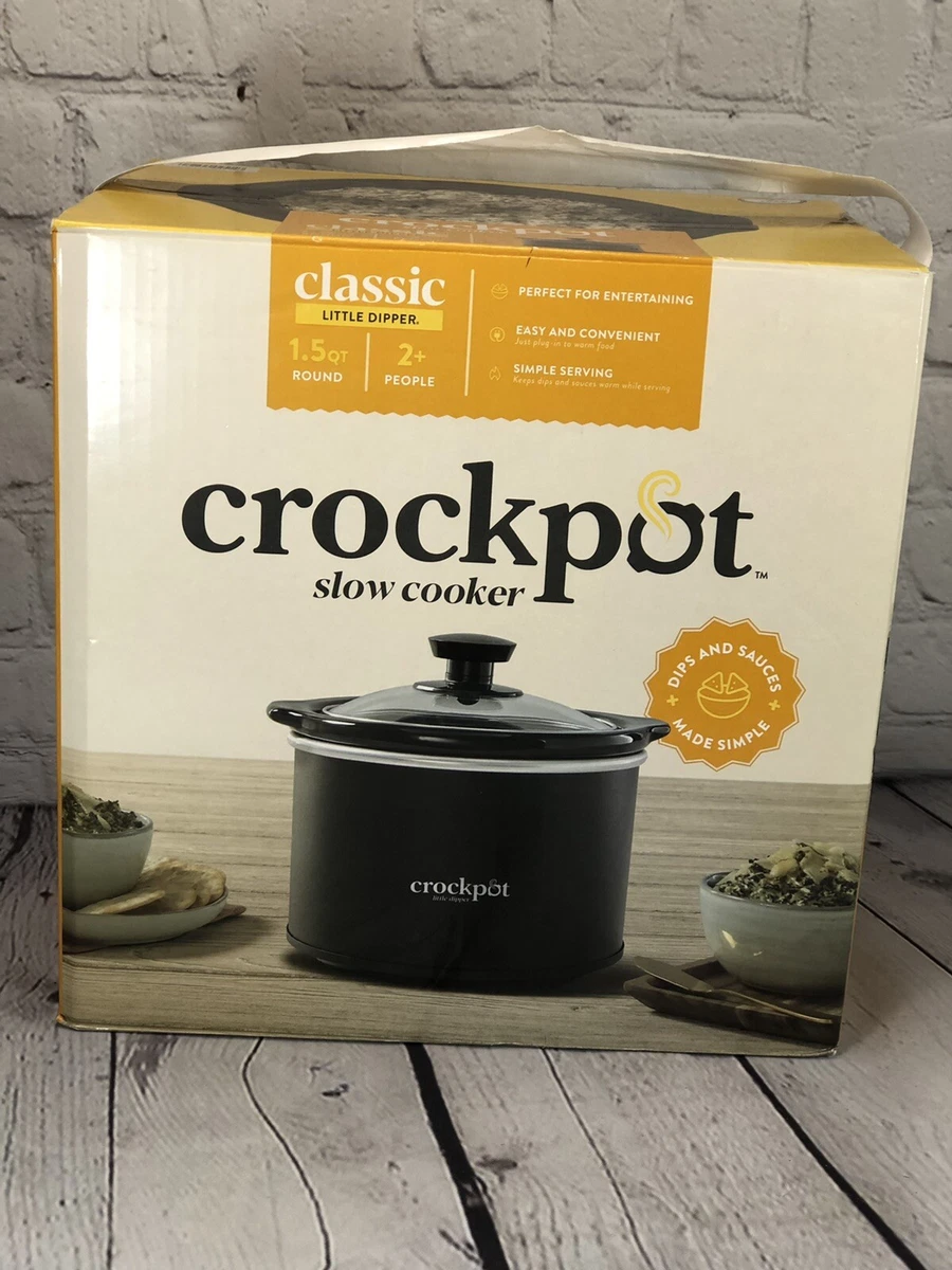 Crock-Pot Classic 1.5 Quart Round Manual Slow Cooker, Black NIB Not Opened