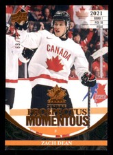 2023-24 UD Team Canada Prospectus Momentous Electric Orange #PM43 Zach Dean /75