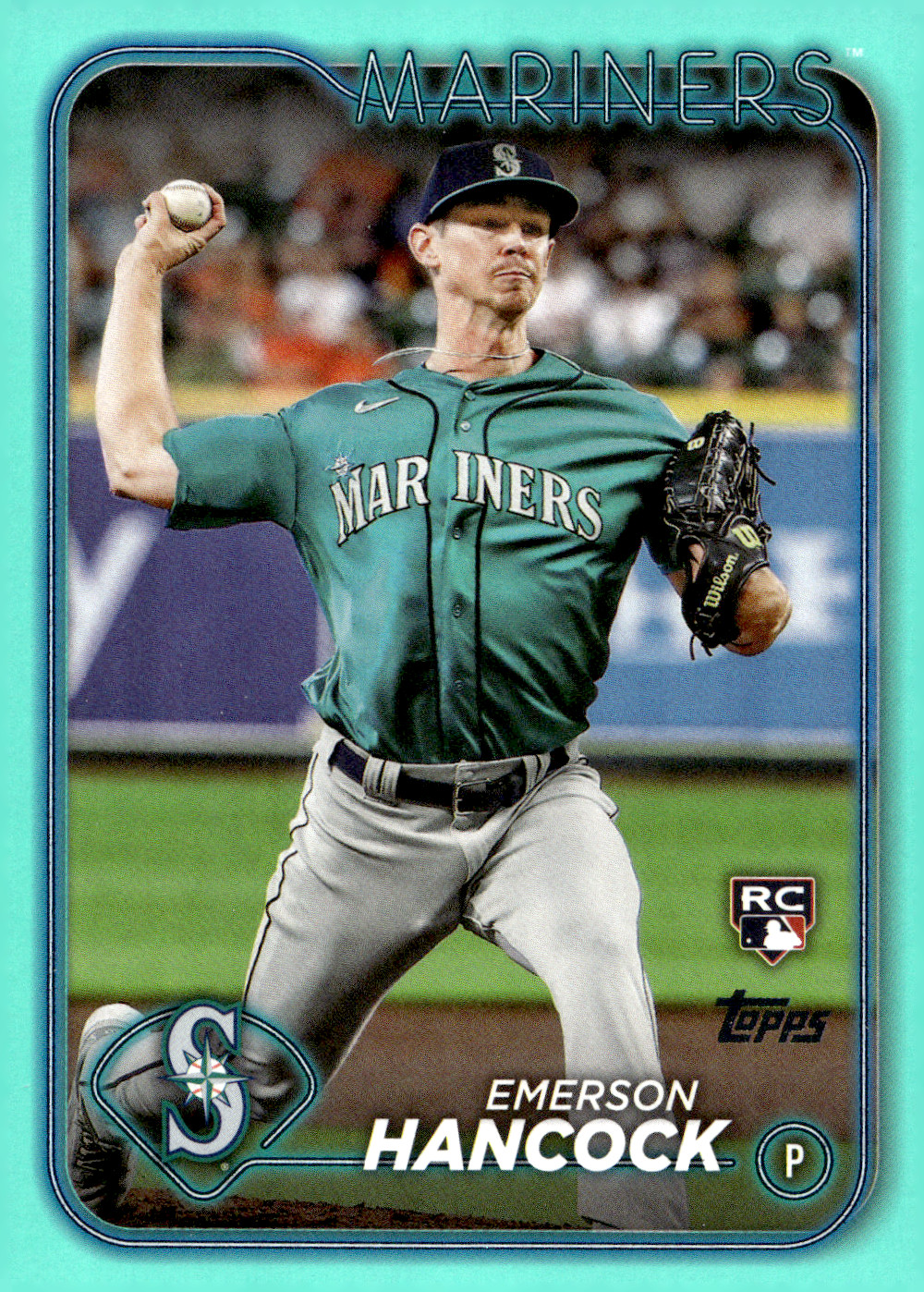 2024 Topps Series 1 Aqua - Emerson Hancock #39 (RC) Mariners