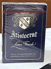 Vintage Aristocrat Playing Cards 727 Linen Finish Red Back USPCC New Sealed