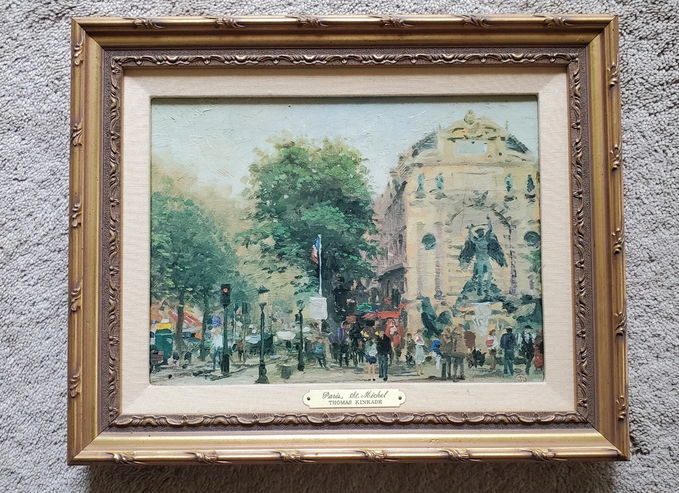 Thomas Kinkade Paris at “St. Michel” Signed Numbered Canvas 519/1250 - Image 1 of 3
