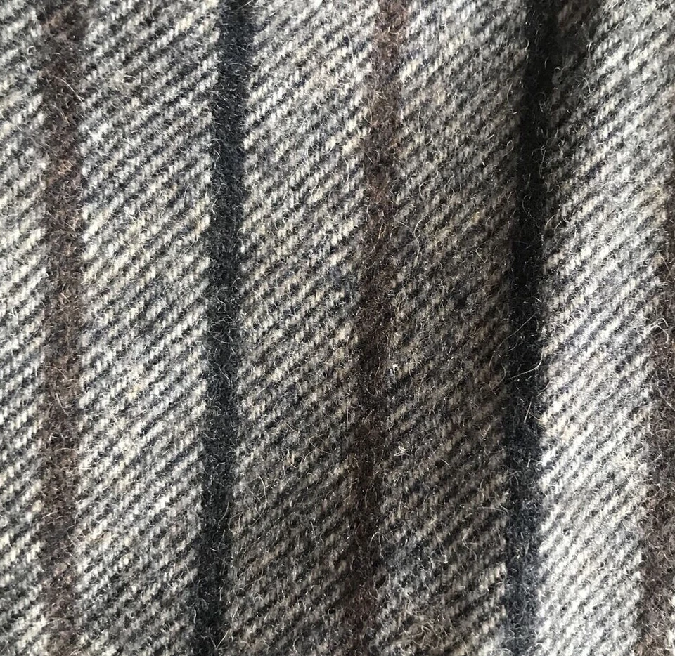 KAPS 100% верблюжья шерсть сделано в США шарф серый/черный/коричневый/белый в елочку полоски - Изображение 4 из 4