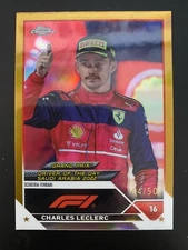 2023 TOPPS CHROME FORMULA 1 CHARLES LECLERC GOLD REFRACTOR /50 #167
