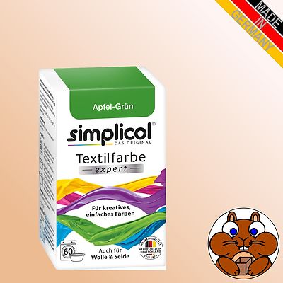 SIMPLICOL Textilfarbe expert APFEL-GRÜN (1714) 150g Batiken Wäsche Stoffe DIY