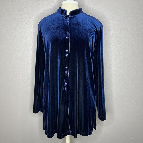 Coldwater Creek Blue Velvet Mandarin 