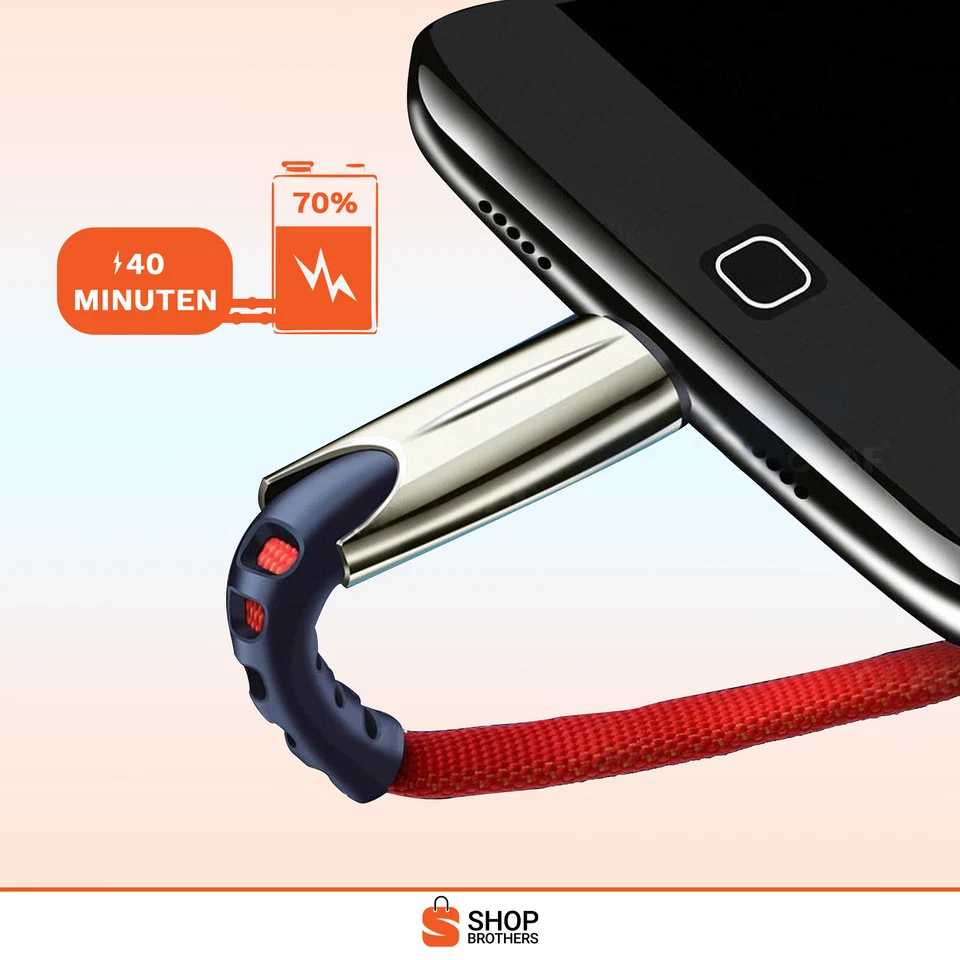 Зарядка нейлона для оригинального IPHONE 6 7 8 11 12 13 X XS XR Pro Max Apple USB красный - Изображение 4 из 4