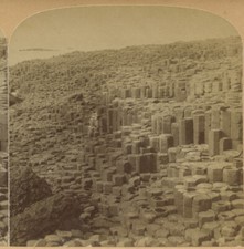 BASALT FORMATIONS, IRELAND, LANDSCAPE, VINT STEREOVIEW