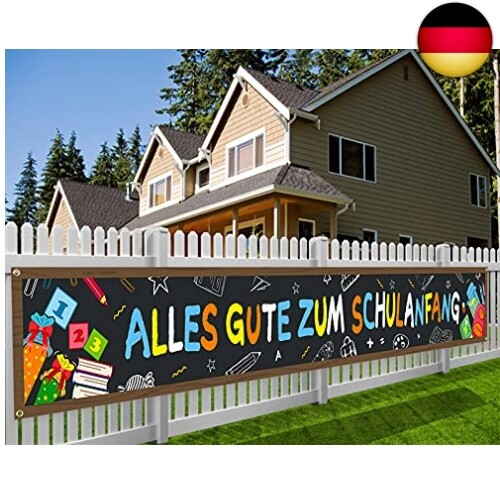 HOWAF Alles Gute Zum Schulanfang Banner für Einschulung Deko, Stoff Banner für S