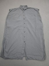 Uniqlo Shirt Dress Womens XS Linen Coastal Sleeveless Button Side Slit Summer