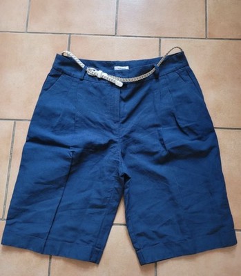 Damen Blaue Leinen Bermuda Shorts  42, Walbusch