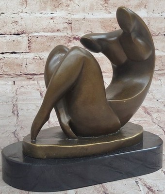 Darvish Sculpture Abstract Modern Art Female Bronze Statue on Marble Base