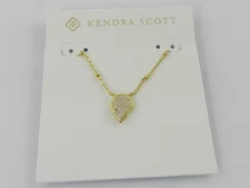 Kendra Scott 14k Gold-Plated Framed Drusy  Stone 19" Adjustable Pendant Necklace