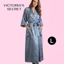 Vtg. Victoria's Secret Golden Label Woman's Silky-Satin Maxi Robe - LARGE