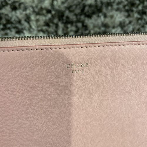 CELINE Bi-Color Clutch Tasche Schwarz Rosa Ledertasche Vintage Old Celine Authentic - Bild 18 von 24