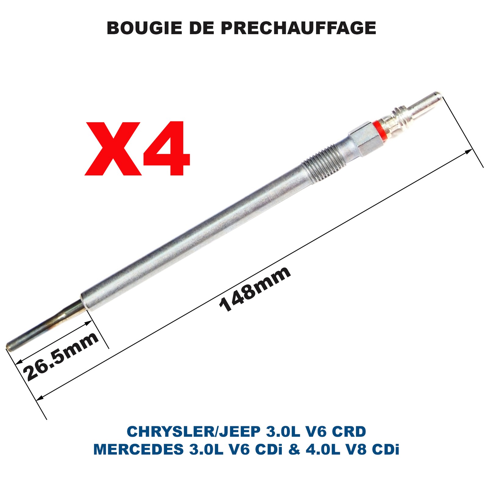 Bougie de préchauffage 3.0 CRD assurant une combustion optimale et propre