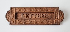 Toller Gusseisen Briefschlitz / Briefklappe "LETTRES" - Jugendstil France 1900