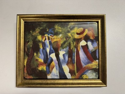 Mädchen Unter Bäumen 1914 Porzellanbild Im Goldrahmen August Macke Bradex