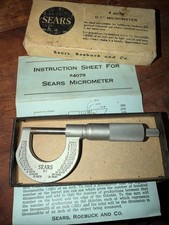 Vintage Sears Micrometer .001 x 1β Made in USA #4079 W Box.