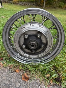 Honda VTX1300 motorcycle rear spoked wheel
