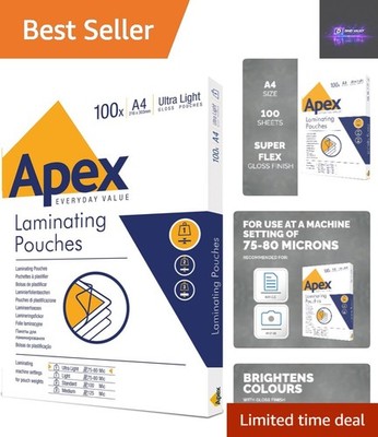 Glossy Apex A4 Laminierfolien, 100 Blatt - Professionelle Oberfläche & Schutz
