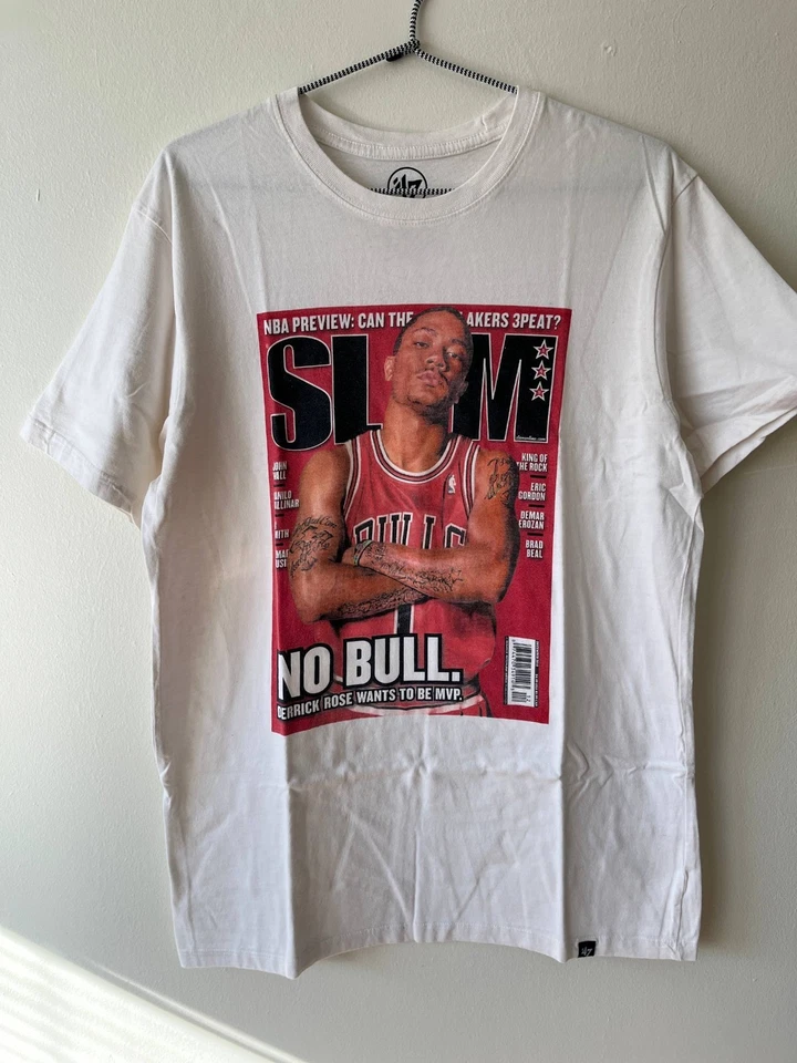 Chicago Bulls Derrick Rose TShirt Mens Slam Basketball Magazine Cover White sz M - Image 2 of 4