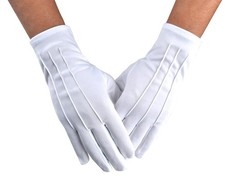 Men Police Formal Tuxedo Honor Guard Parade Nylon Cotton Gloves 26Cm