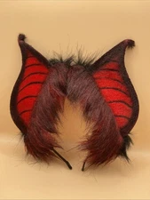 Halloween Bat Cat Ears Headband Faux Fur Headwear Animal Cosplay Costume P5