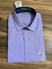 Kenneth Cole Techni-Cole Slim Fit Dress Shirt English Violet, Size 17- 34/35