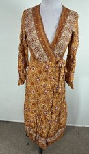 Realtix Women’s Mutlicolor 3/4 Sleeve Wrap Dress Size XS