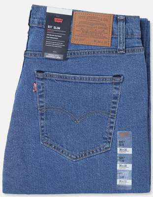 Levis 511 Slim Fit Herren Comfort Stretch Denim Jeans Stonewash Mittelblau Neu