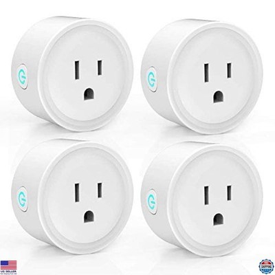 Wi-Fi Smart Plugs 4 Pack, Works with /Google, Timer & Schedule, Mini Socket