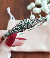 EDLES Armband 925 SILBER massiv Armkette EULEN MANSCHETTEN ARMREIF Armzange Ring