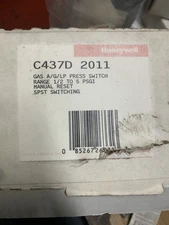 Honeywell C437D2011 gas pressure switch. 1/5-5 Psi. New In Box