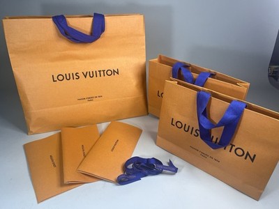 Louis Vuitton Authentic Gift Shopping Paper Bag Bundle Orange
